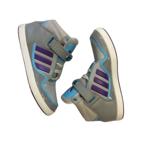 Adidas EVM 004001 High Tops Size Gray Blue Purpl